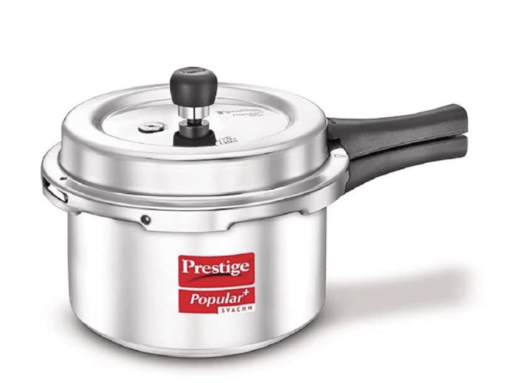 Prestige Popular Plus Svachh Virgin Aluminium Gas and Induction Compatible Outer Lid Pressure Cooker, 2 L (Silver)